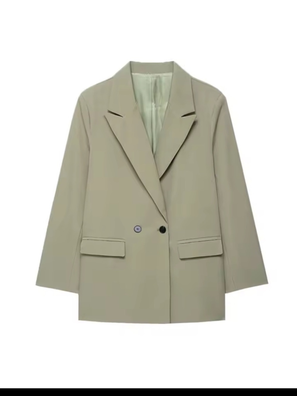 Women’s Tailored Double-Button Blazer Jacket - Light Sage